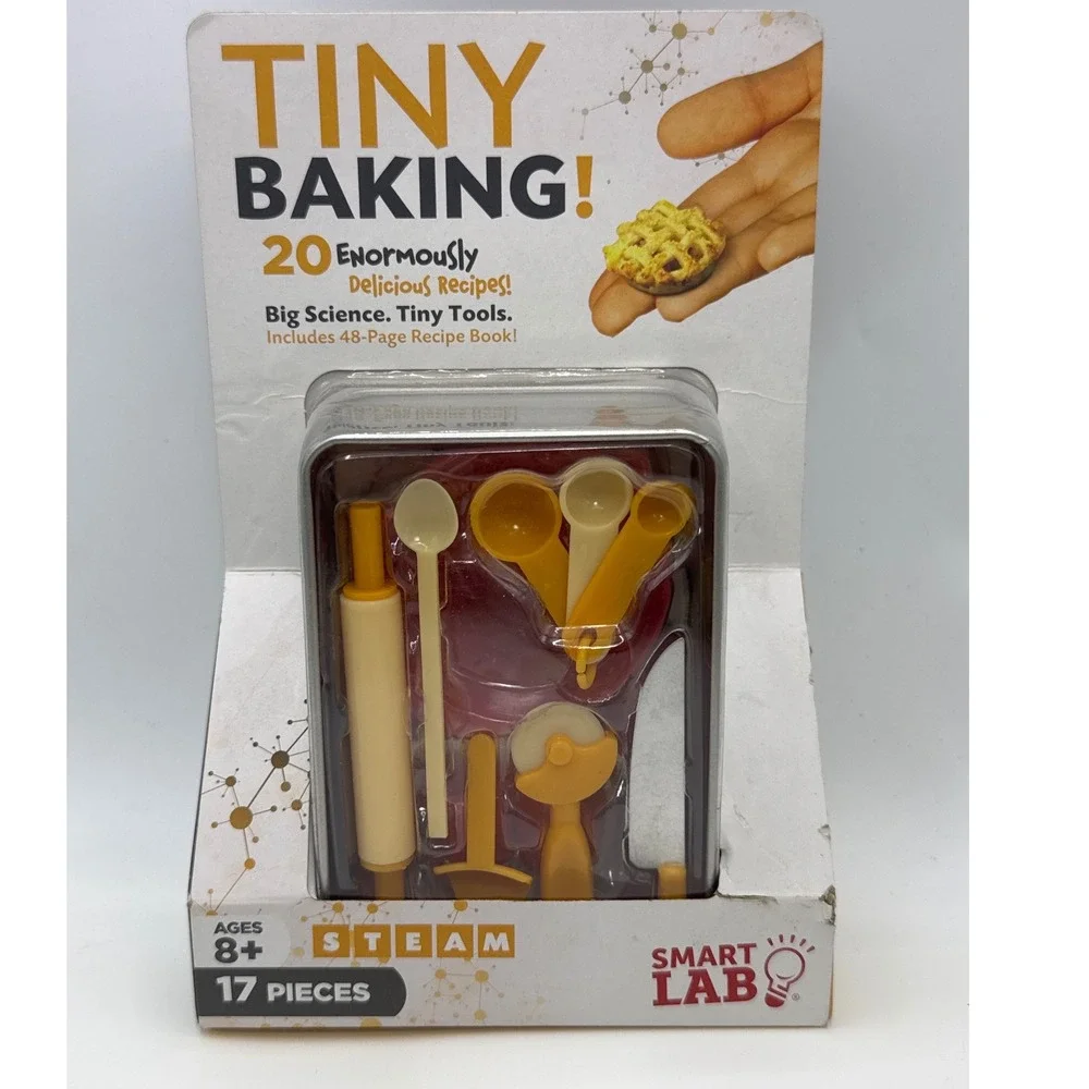 SmartLab Toys Tiny Baking! 17 Piece STEAM Kit with 20 Recipes & Miniature Tools